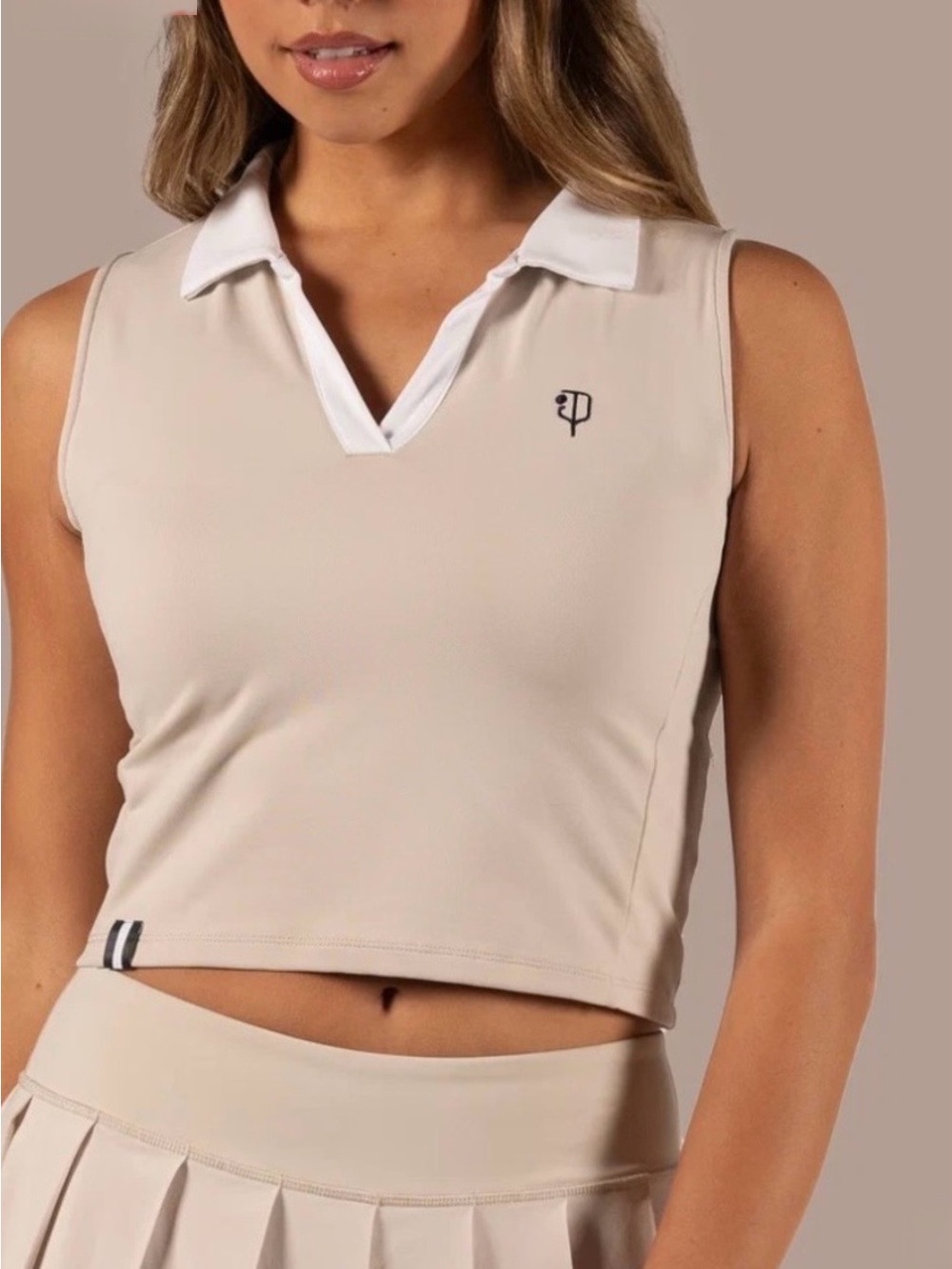 J Pritchard (hot PB Brand) Hamptons Crop Polo Size Small in Moonbeam